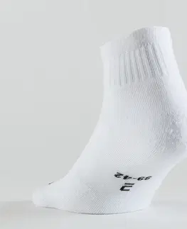 bedminton Tenisové ponožky RS 100 stredne vysoké 3 páry biele