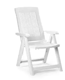 Záhradné stoličky a kreslá Kinekus Polohovateľné kreslo TAMPA, biele