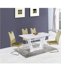 Jedálenské stoly KONDELA Perak rozkladací jedálenský stôl biela