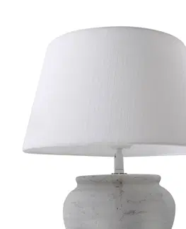 Lampy na nočný stolík Lindby Stolná lampa Lindby Aelith Ø 30 cm keramická biela