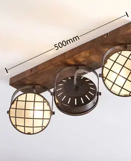 Bodové svetlá Lindby 3-plameň stropné LED svietidlo Tamin hrdzavohnedé
