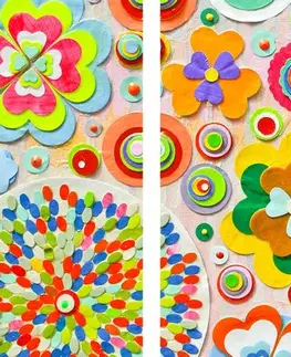 Abstraktné obrazy 5-dielny obraz abstrakcia kvetov