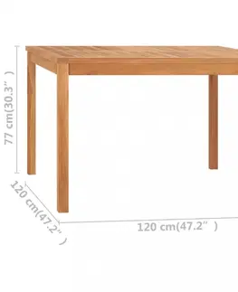 Záhradné stoly Záhradný jedálenský stôl teak Dekorhome 200x100x77 cm