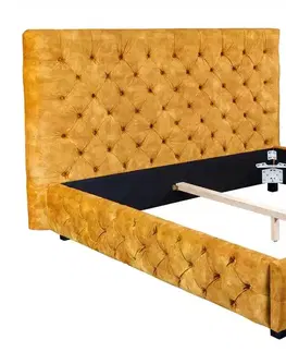 Postele LuxD Dizajnová posteľ Laney 160 x 200 cm horčicový zamat