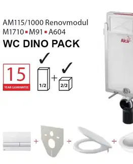 Kúpeľňa Set modul 5v1 Alcadrain DINO RIM AM115/1000, M370, M91/DRIMPACK/P169 AM115SET5V1DINO