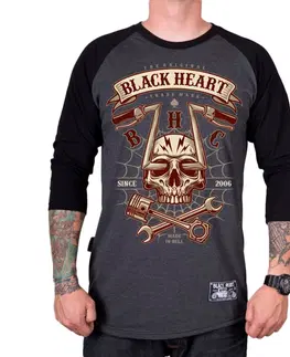 Pánske tričká Tričko BLACK HEART Chopper Skull RG šedá - M