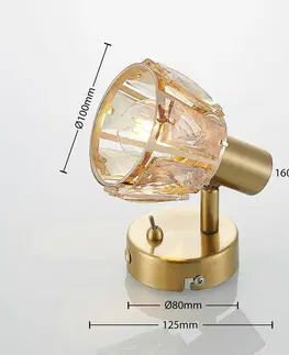 Nástenné svietidlá Lindby Lindby Kosta nástenné svietidlo s vypínačom mosadz