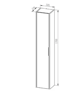 Kúpeľňový nábytok MEREO - Vigo, kúpeľňová skrinka vysoká 170 cm, biela CN330