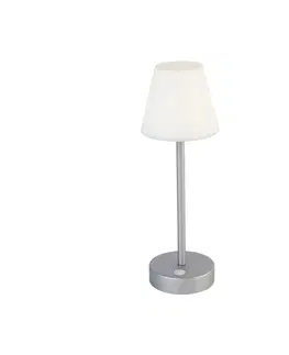 Stolove lampy Stolná lampa sivá vrátane LED nabíjateľná s dotykovým stmievačom - Renata