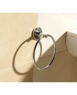 Kúpeľňový nábytok AQUALINE SB106 Samba držiak uterákov kruh, strieborná