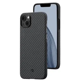 Puzdrá na mobilné telefóny Zadný kryt Pitaka MagEZ z aramidových vlákien pre Apple iPhone 14,čiernašedá KI1401