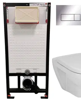Záchody DEANTE Podstavný rám, pre závesné WC misy + SLIM tlačidlo chrom + WC JIKA LYRA PLUS + SEDADLO duraplastu SLOWCLOSE CST_WC01 051P LY5