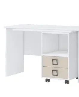 Moderné kancelárske stoly Psací Stůl Kiki RS-BE/KI-01 white/sand