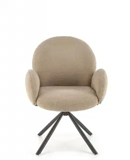 Stoličky Otočné jedálenské kreslo K498 Halmar Cappuccino