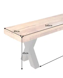 Stoličky Jedálenská lavica THOR 7 cm Dekorhome 200 cm