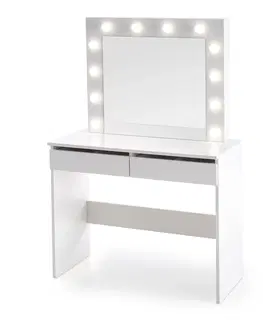 Toaletné stolíky HALMAR Hollywood toaletný stolík s osvetlením biela
