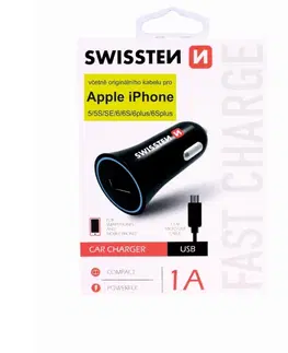 Nabíjačky pre mobilné telefóny Autonabíjačka Swissten s Micro-USB káblom a originálnym Lightning káblom MD818 20110805