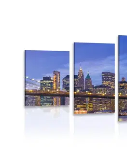 Obrazy mestá 5-dielny obraz očarujúci most v Brooklyne