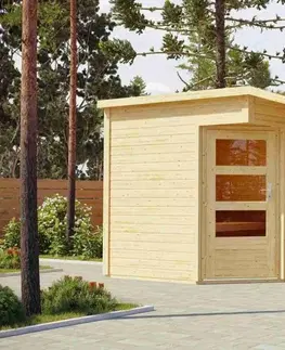 Vonkajšie sauny Vonkajšia fínska sauna PELLE Lanitplast Prírodné drevo