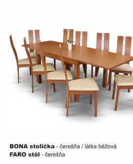 Jedálenské stoly KONDELA Faro rozkladací jedálenský stôl čerešňa