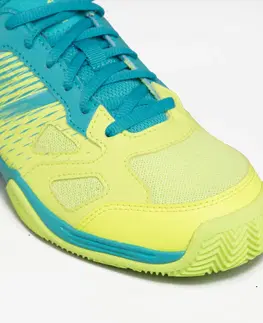 tenis Detská obuv PS500 na padel šnurovacia modro-žltá