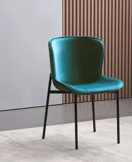 Stoličky Jedálenská stolička, smaragdová Velvet látka, ADENA