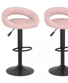 Barové stoličky Barová stolička 2 ks zamat / kov Dekorhome Svetlozelená