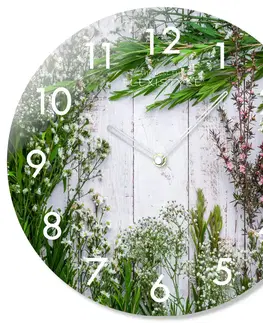 Hodiny Nástenné sklenené hodiny Herbs Flex z67f s-2-x, 30 cm