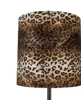 Stojace lampy Stojacia lampa čierny odtieň leopardie prevedenie 40 cm - Simplo