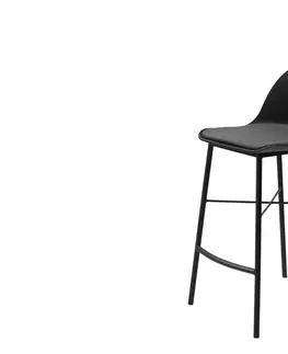 Barové stoličky Furniria Dizajnová barová stolička Jeffery čierna