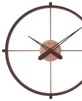 Hodiny Štýlové tmavé drevené hodiny Lavvu Loft v industriálnom vzhľade LCT4081