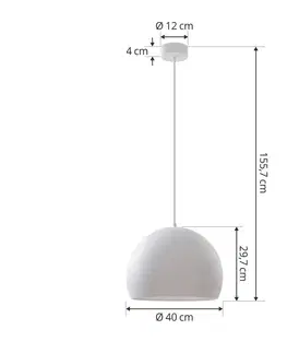Závesné svietidlá Lucande Lucande Lythara LED závesné svetlo biele matné Ø 40cm