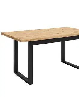 Jedálenské stoly Stôl Max Dub Artisan / Čierna Mat 160x90