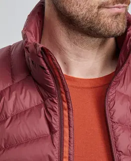bundy a vesty Pánska páperová bunda Trek 100 na treking v horách do -5 °C