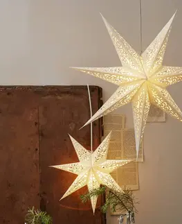 Vianočné svetelné hviezdy STAR TRADING Čipkovaná papierová hviezda, bez osvetlenia Ø 45 cm, biela