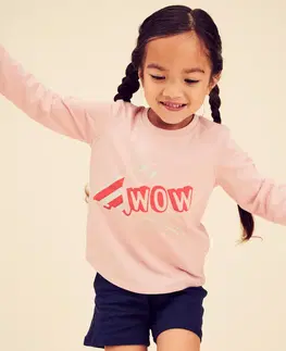 mikiny Detské tričko s dlhým rukávom na cvičenie ružové