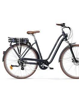 elektrobicykle Mestský elektrický bicykel Elops 900 so zníženým rámom námornícky modrý