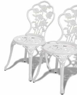 Záhradné kreslá a stoličky Záhradné bistro stoličky 2 ks liaty hliník Zelená