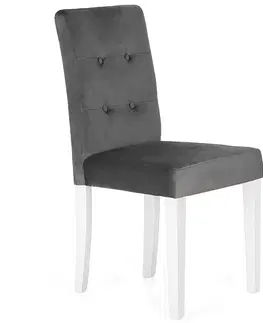Čalúnené stoličky Stolička drevené Karo Tmavo-Sivá/biela
