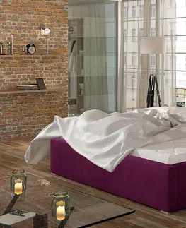 Postele NABBI Monzo 180 čalúnená manželská posteľ s roštom vínová
