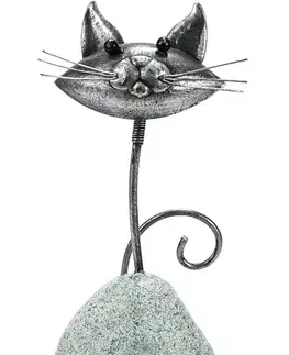 Kvetináče, hrantíky a dekorácie Kovová figúrka Mačka Kameko s kývajúcou hlavou