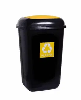 Odpadkové koše Kinekus Kôš na separovaný odpad plastový 45 l, QUATRO, žltý - plast