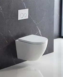 Kúpeľňa MEREO - WC závesné kapotované, Smart Flush RIMLESS, 495x360x370, keramické, vr. sedátka CSS115SN VSD82T2