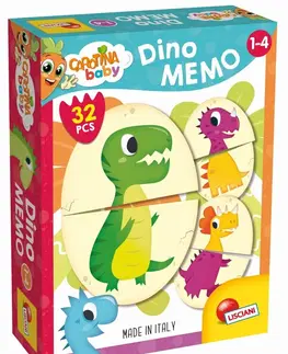 Hračky spoločenské hry pre deti LISCIANIGIOCH - Carotina Baby Pexeso - Dinosaury