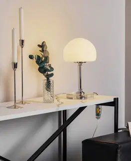Stolové lampy Steinhauer Ancilla – pochrómovaná stolná LED lampa, stmievač