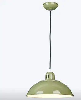Závesné svietidlá Elstead Zelená závesná lampa Franklin v retro štýle