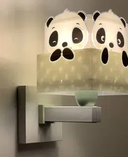 Nástenné svietidlá Dalber Nástenné svietidlo Dalber Panda so zástrčkou, zelené