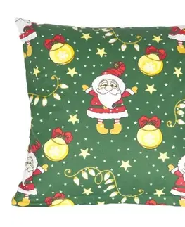 Obliečky Bellatex Obliečka na vankúšik Vianočný motív zelená, 45 x 45 cm