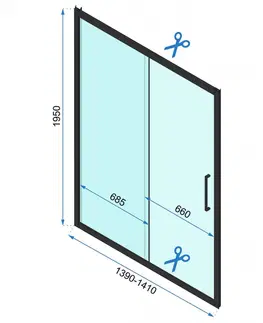 Sprchovacie kúty REA/S - Sprchový kút s posuvnými dverami Rapid Slide 140 a pevnou stenou 80 KPL-09865
