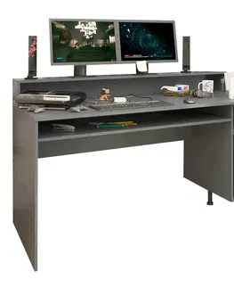 Herné stoly PC stôl/herný stôl, grafit, TEZRO NEW